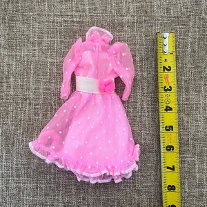 Vintage 1983 Mattel  Happy Birthday Barbie Pink Sheer Polkadot Dress Only #1922